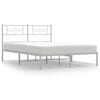 vidaXL Estructura cama sin colch&oacute;n con cabecero metal blanco 150x200cm