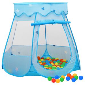 vidaXL Tienda de juegos para ni&ntilde;os con 250 bolas azul 102x102x82 cm