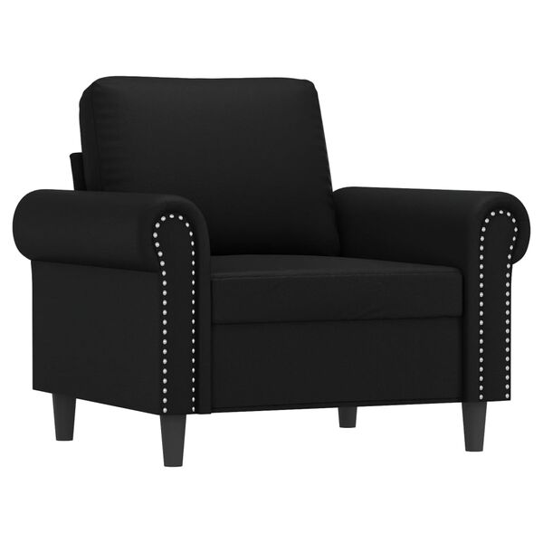 vidaXL Sill&oacute;n cuero sint&eacute;tico negro 60 cm