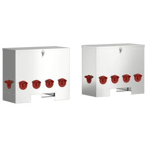 vidaXL Comedero para pollos 2 pcs Plateado 60,5 x 29 x 51 cm