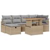 vidaXL Conjunto de sof&aacute;s de jard&iacute;n 7 pcs Beige rat&aacute;n sint&eacute;tico