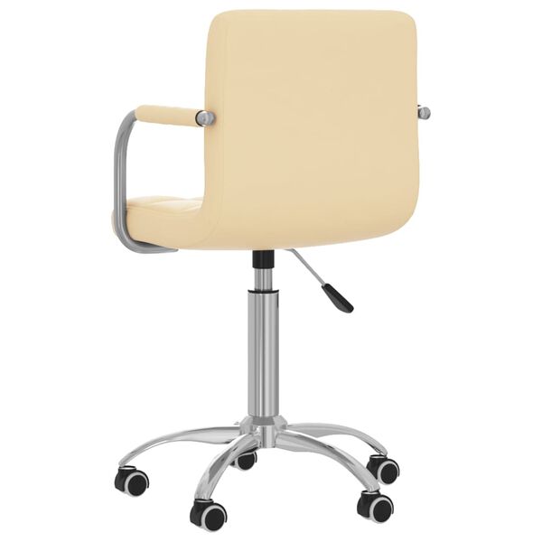 vidaXL Silla de comedor giratoria de cuero sint&eacute;tica crema