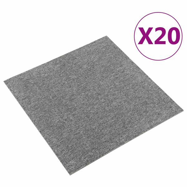 vidaXL Alfombra 20 pcs Gris 50 x 50 cm 100% Polipropileno