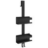 vidaXL Estante colgante de ducha acero inox cepillado 304 negro mate