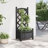 vidaXL Jardinera con enrejado madera maciza de abeto negro