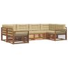 vidaXL Conjunto de sof&aacute;s de exterior 6 uds. Natural y Beige