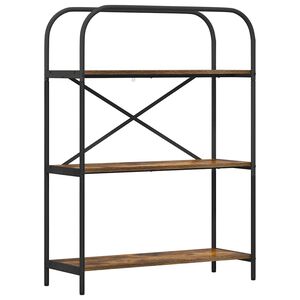 vidaXL Estante de libros 3 niveles 80 x 30 x 109 cm Roble ahumado