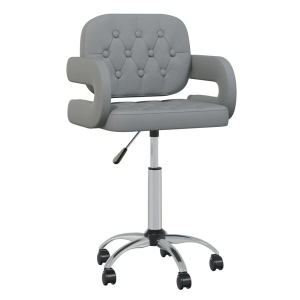 vidaXL Sillas comedor giratorias 4 unidades cuero sint&eacute;tico gris