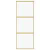 vidaXL Puerta corredera dorada de vidrio ESG transparente y aluminio