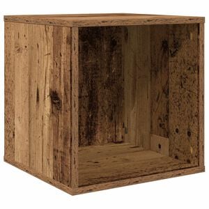 vidaXL Caja para &aacute;lbumes de vinilo Madera envejecida 37 x 36,5 x 38 cm