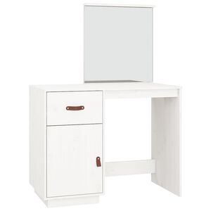 vidaXL Mesa tocador de madera maciza de pino blanca 95x50x134 cm