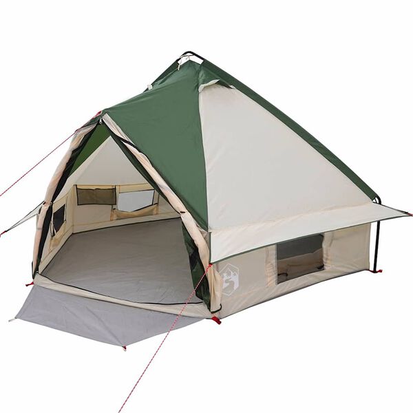 vidaXL Tienda tipi con techo Verde y Gris 490 x 410 x 210 cm