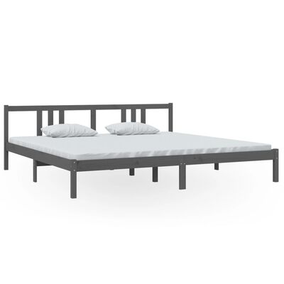 vidaXL Estructura de cama madera maciza gris 200x200 cm