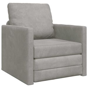 vidaXL Sof&aacute; cama Gris Claro 74 x 77 x 81 cm Terciopelo