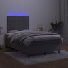 vidaXL Cama box spring colch&oacute;n y LED terciopelo gris oscuro 120x190 cm