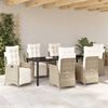 vidaXL Conjunto de Comedor de Jard&iacute;n 7 pcs Beige rat&aacute;n sint&eacute;tico