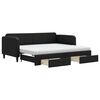 vidaXL Sof&aacute; cama nido con cajones tela negro 90x190 cm