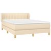 vidaXL Cama box spring con colch&oacute;n tela color crema 140x200 cm
