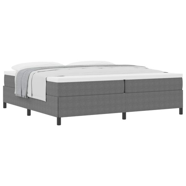 vidaXL Cama tipo Box Spring Gris Claro 200 x 200 cm Tela de Pana