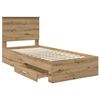 vidaXL Estructura de cama con cabecera Roble artesanal 90 x 190 cm