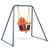 vidaXL Columpio individual y columpio para niños 2 en 1 naranja
