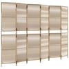 vidaXL Biombo de 6 paneles rat&aacute;n sint&eacute;tico beige