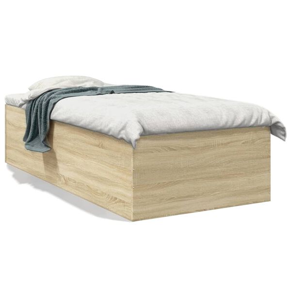 vidaXL Estructura de cama madera de ingenier&iacute;a roble Sonoma 90x200 cm