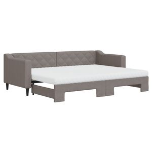 vidaXL Sof&aacute; cama nido con colch&oacute;n tela gris taupe 80x200 cm