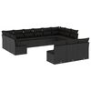 vidaXL Set de sof&aacute;s de jard&iacute;n y cojines 13 pzas rat&aacute;n sint&eacute;tico negro