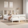 vidaXL Cama con estanter&iacute;a sin colch&oacute;n madera maciza blanca 120x200 cm