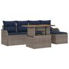 vidaXL Conjunto de sof&aacute;s de jard&iacute;n 6 uds. Gris y azul marino