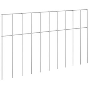 vidaXL Panel de valla de jard&iacute;n 24 uds. 50 x 30 cm Acero Galvanizado