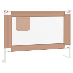 vidaXL Barandilla de seguridad cama de ni&ntilde;o tela gris taupe 90x25 cm