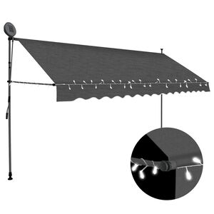 vidaXL Toldo manual retr&aacute;ctil con LED gris antracita 400 cm