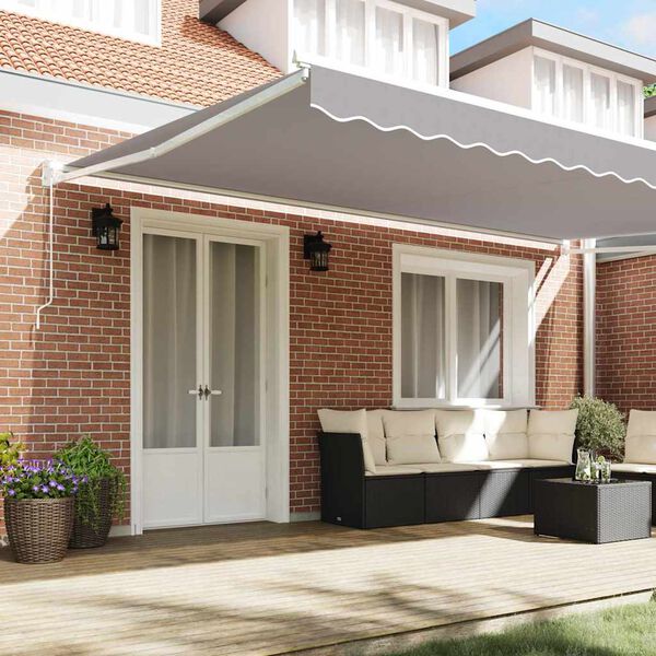vidaXL Toldo Manual Gris Claro 500 x 300 x 165 cm Poli&eacute;ster y metal