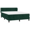 vidaXL Cama box spring con colch&oacute;n terciopelo verde oscuro 140x190 cm