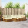 vidaXL Conjunto de sof&aacute;s de exterior con coj&iacute;n 7 pcs Natural y Crema