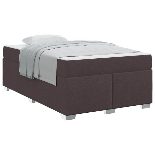 vidaXL Estructura de cama con colch&oacute;n Marr&oacute;n Oscuro 120 x 190 cm tela