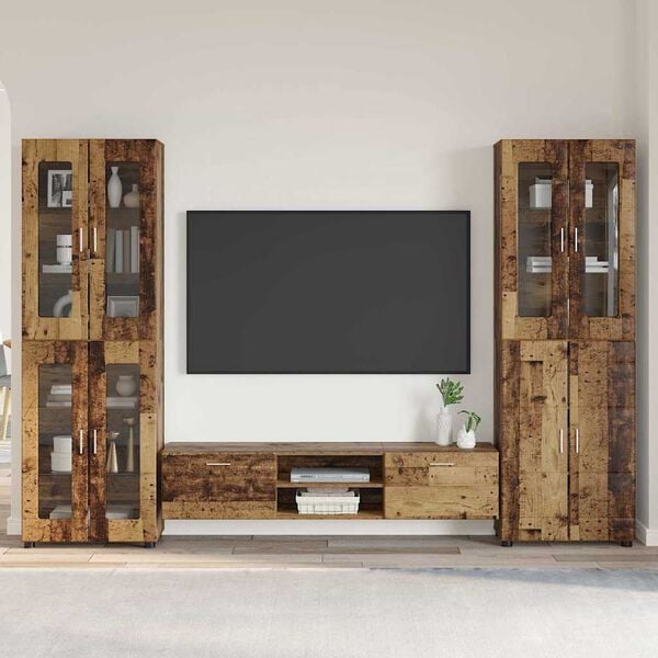 vidaXL Conjunto de mueble de TV con caj&oacute;n FLORIN Madera vieja