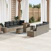 vidaXL Conjunto de sof&aacute; de jard&iacute;n 11 pcs Gris Claro y Gris Oscuro