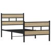 vidaXL Estructura de cama sin colchón metal roble Sonoma 107x203 cm