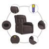vidaXL Sill&oacute;n reclinable de masaje el&eacute;ctrico tela marr&oacute;n oscuro