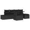 vidaXL Conjunto de sof&aacute; de jard&iacute;n 6 pcs Negro rat&aacute;n sint&eacute;tico