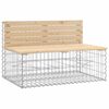 vidaXL Banco de jard&iacute;n dise&ntilde;o gaviones madera maciza pino 103x70x65 cm