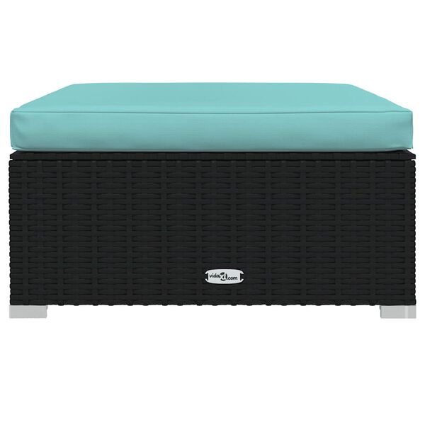 vidaXL Reposapi&eacute;s de jard&iacute;n con coj&iacute;n rat&aacute;n sint&eacute;tico gris 70x70x30 cm