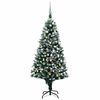 vidaXL &Aacute;rbol de Navidad helado con LEDs, bolas y pi&ntilde;as 180 cm