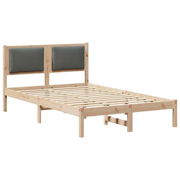 vidaXL Estructura de cama con cabecera Gris oscuro 120 x 190 cm