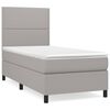 vidaXL Cama box spring con colch&oacute;n tela gris claro 90x200 cm
