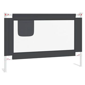 vidaXL Barandilla de seguridad cama de ni&ntilde;o gris oscuro tela 100x25 cm