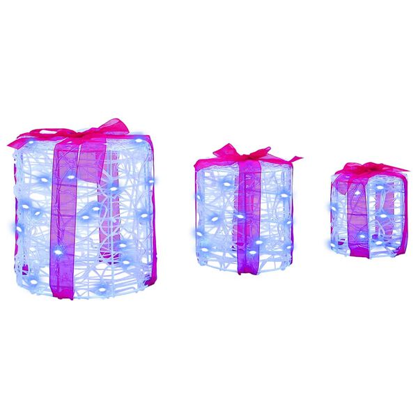 vidaXL Decoración de Caja de Regalo 3 pcs Azul 20 x 20 x 21 cm